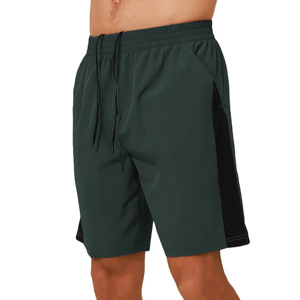 pstuiky Pantalones cortos para hombre, Pantalones cortos casuales de moda para hombre con bolsillos y cintura elástica con cordón y empalme sólido Pantalones cortos cargo