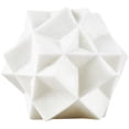 thumbnail image 6 of 7" x 7" White Polystone Dimensional Ball Geometric Sculpture with Speckled Texturing, by DecMode, 6 of 9