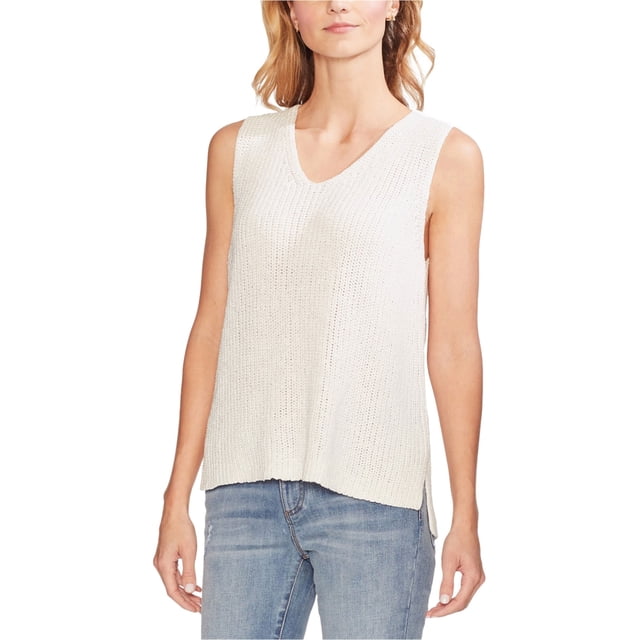 Vince Camuto Womens Shiny Pullover Sweater, White, X-Large