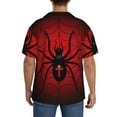 thumbnail image 5 of JUNZAN Mens Casual Button Down Shirts Short Sleeve Spider on the Web Print Shirt-X-Large, 5 of 7