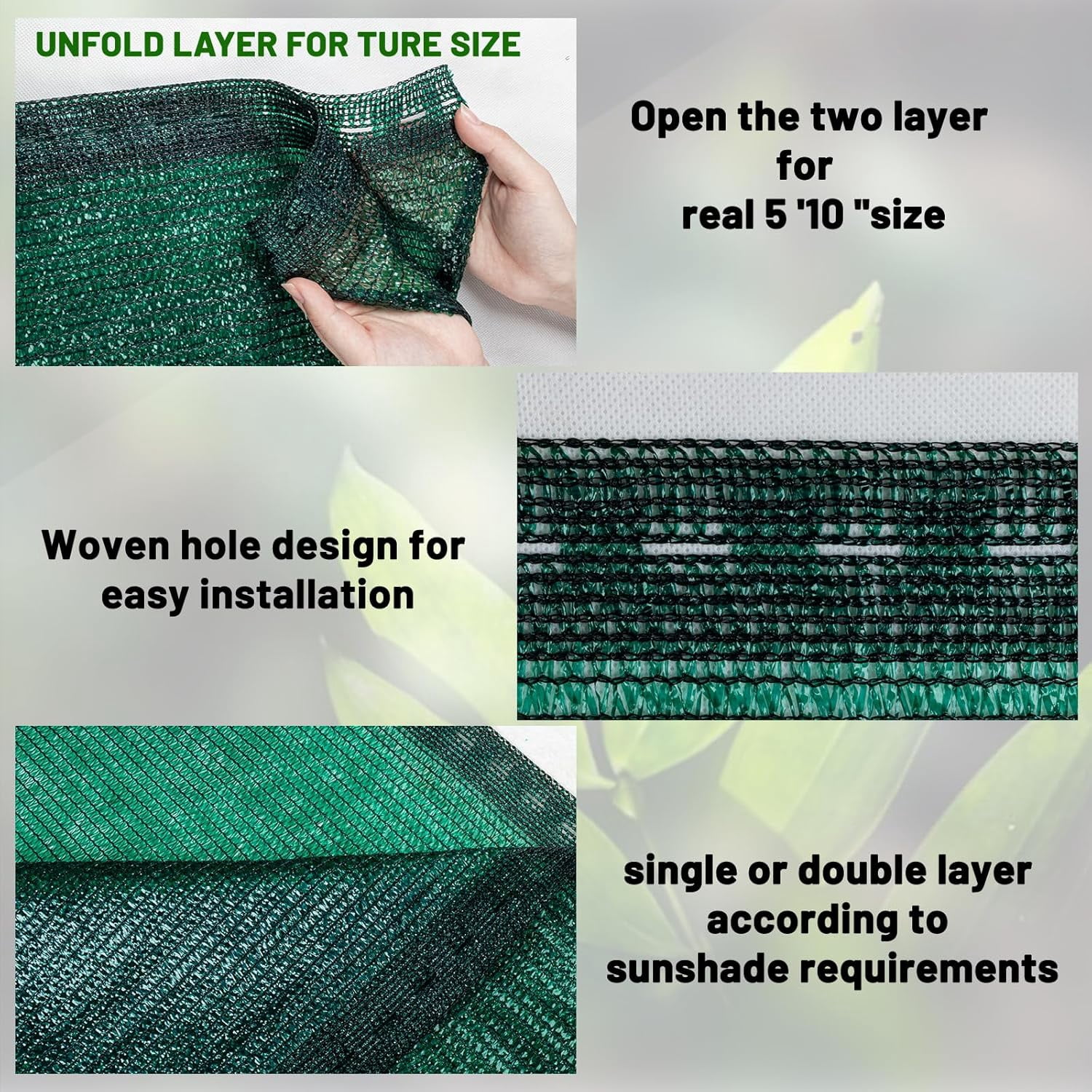 LOVE STORY 70% Shade Cloth Roll 5'10" x 100' Screen Cover for Garden Greenhouse Patio Canopy, Dark Green