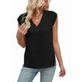 thumbnail image 2 of Womens V Neck Sweater Vest Oversized Ribbed Knit Sleeveless Casual Loose Fit Pullover Tank Top Black M, 2 of 10