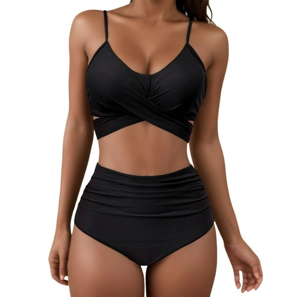 MKLEKYY Swimsuit Coverup for Women Plus Size Print Bathing Swimsuit Women Bikini High Waist Swimwear Push Up Set Sexy Soild Swimwears Tankinis Set