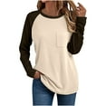thumbnail image 2 of Neewe Long Sleeve Shirts for Women Fall Outfit 2025 Fashion Casual T Shirt Round Neck Basic Loose Tunic Tops, 2 of 6