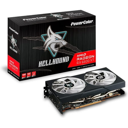 PowerColor Hellhound AMD Radeon RX 6600 XT Gaming Graphics Card with 8GB GDDR6 Memory, Powered by AMD RDNA 2, HDMI 2.1