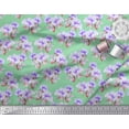 thumbnail image 2 of Soimoi Green Cotton Poplin Fabric Flower & Leaves Watercolor Printed Fabric 1 Yard 56 Inch Wide, 2 of 3
