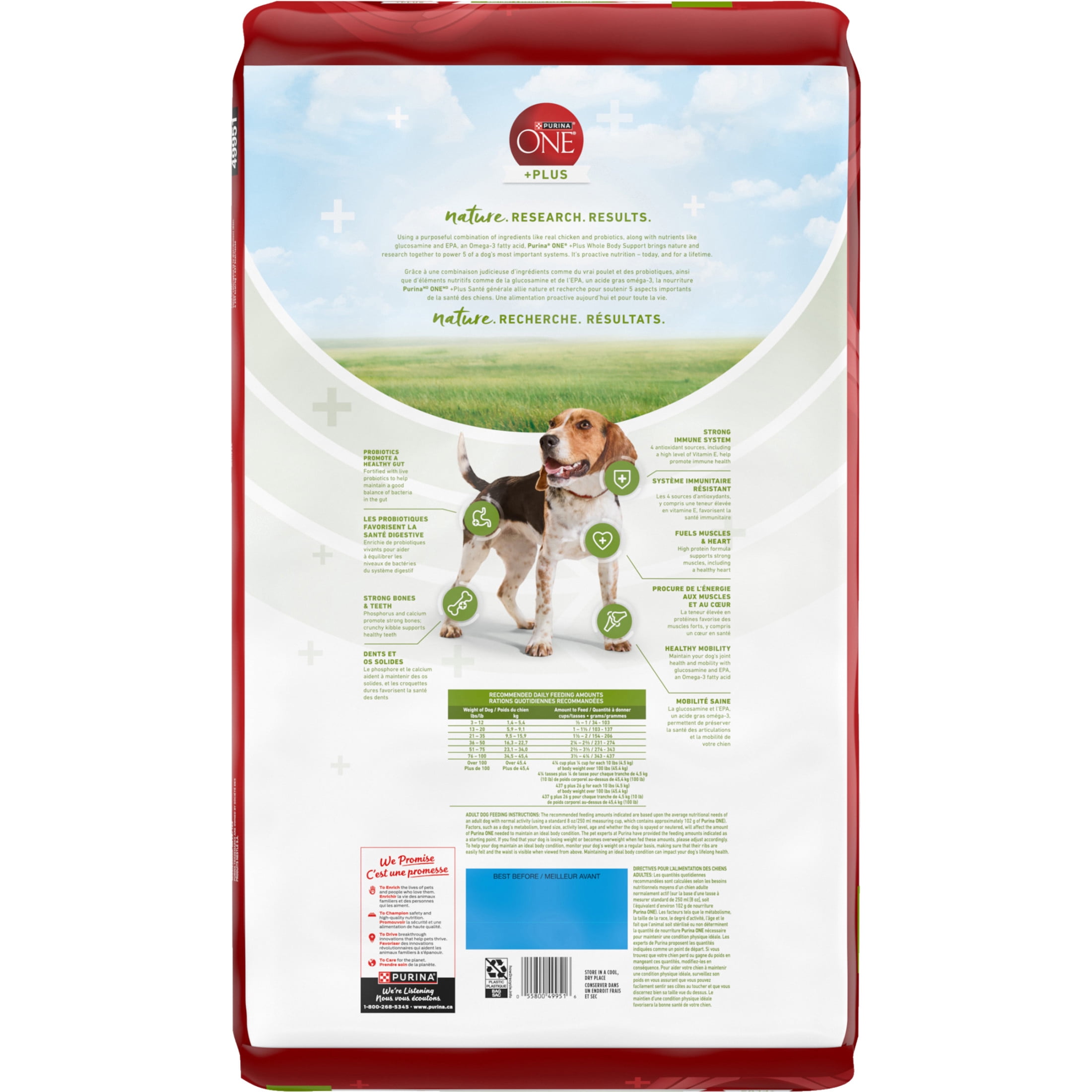 Purina ONE +Plus Whole Body Support with Real Chicken, Dry Dog Food 9.5 kg