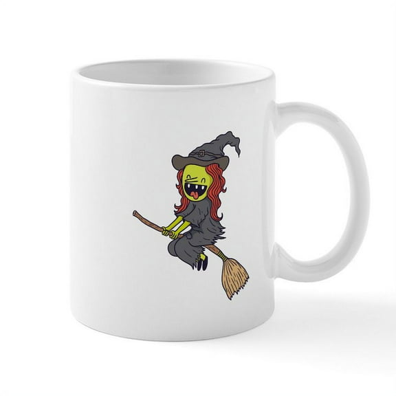 CafePress - Halloween Flying Witch Mug - 11 oz Ceramic Mug - Novelty Coffee Tea Cup