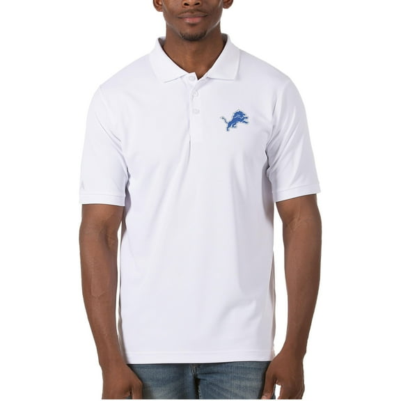 Men's Antigua White Detroit Lions Legacy Pique Polo