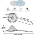 thumbnail image 2 of Fine Mesh Strainer Set of 2, E-far 3.3 Inches Stainless Steel Tea Strainer with Long Handle, Small Conical Mesh Strainers Sieve for Cocktail Coffee Food, Rust Proof & Easy to Clean (Silver), 2 of 7