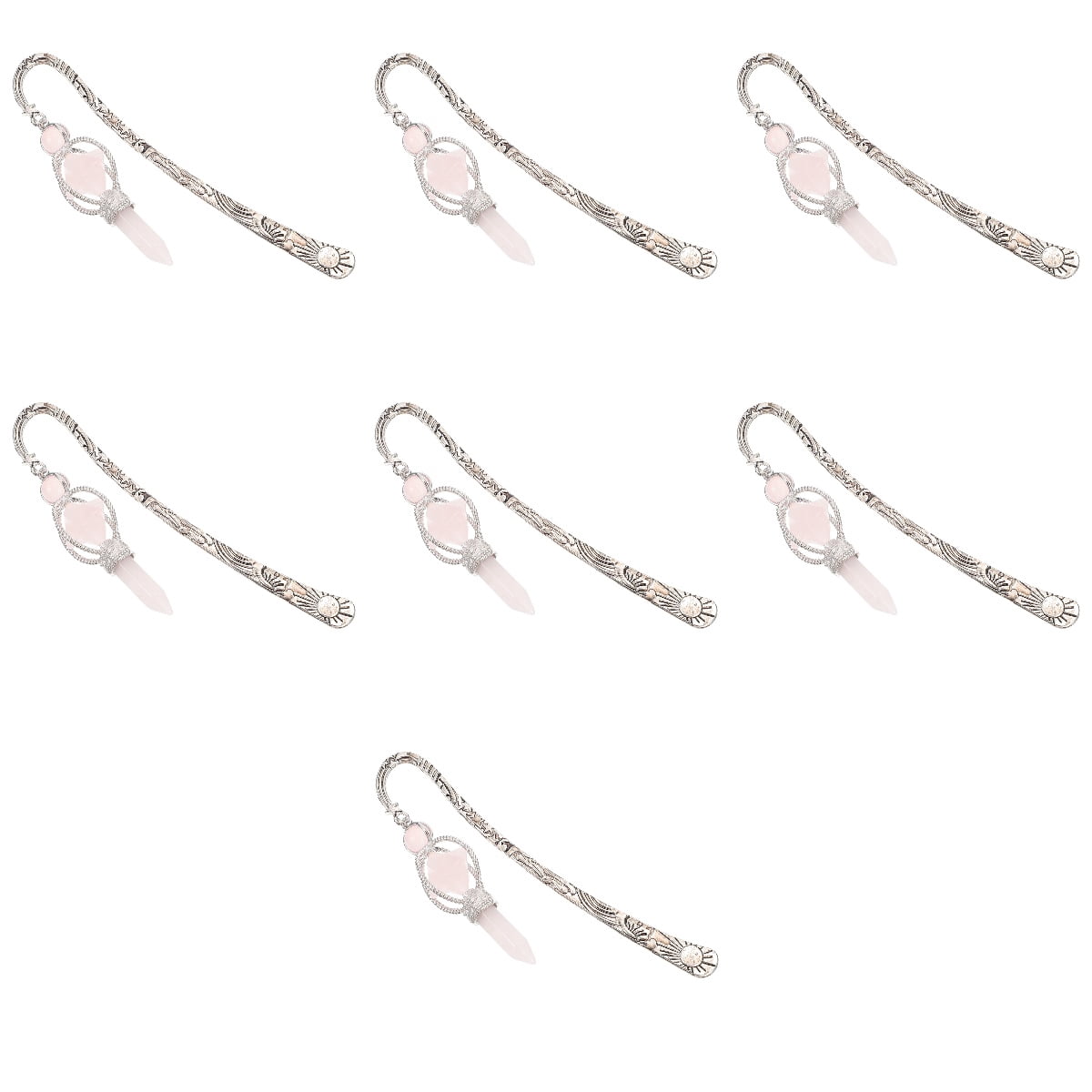 RENACLIPY Unique Crystal Bookmark Fine Workmanship Pink for Decor 7Pcs
