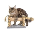thumbnail image 1 of One Paw, Cat Scratcher Shaped Like a Tiger, Plush Fabric, Interactive, for Cats, 1 of 7