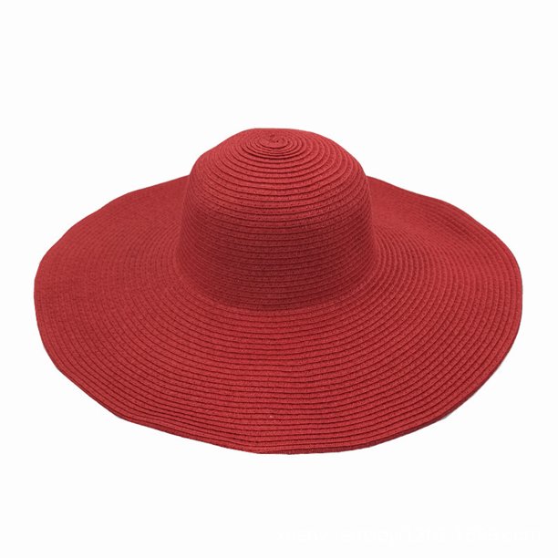 Sombrero de mujer, sombrero plegable de ala grande, sombrero de paja de color sólido, sombrero para el sol, sombrero para el sol para vacaciones al aire libre, sombrero de playa para la playa,