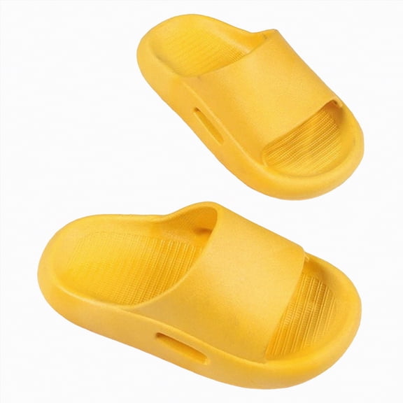 Ccpelsie Boys and Girls Slide Sandals Summer Beach Pool Shower Slippers Non-slip Quick Drying Cute Sandal for Toddler(Yellow,36)