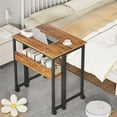 thumbnail image 4 of Folding Desk Small Rolling Desk with Storage Shelf, 31.5 inch Foldable Computer Desk with Wheels for Small Space, Easy Assembly,Walnut, 4 of 16