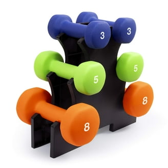 Gianna Colored Neoprene Dumbbell Set with Rack, Included 2lbs