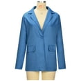 thumbnail image 3 of Blazers for Women Women's Solid Color Button Pocket Recreational Long Sleeve Suit Coat Tops, 3 of 8