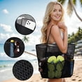 thumbnail image 4 of Women Tote Beach Bag Mesh Shoulder Bag Breathable Tote Bag for Summer Travel Vacation Picnic, 4 of 8