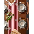 thumbnail image 2 of Table Runner Dresser Scarves 70 Inch Long,Modern Red and White Stripe Linen Dining Table Runners Minimalist Art Line Texture Tabletop Scarf for Wedding Holiday Party Kitchen, 2 of 9