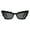 Black (Black), variant on Women's Sunglasses Trapezoid Cat Eye Butterfly Scalloped Edges UV400 Green Tort