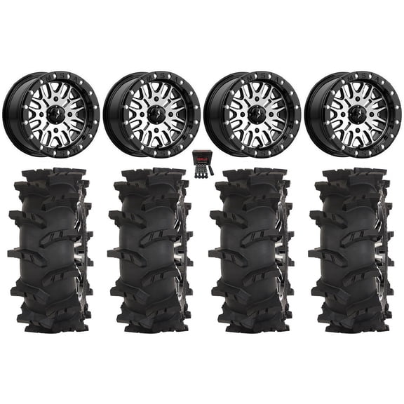 MSA Brute Beadlock 14" Wheels Machined 32" Outlaw Max Tires Polaris RZR XP 1000 / PRO XP / Ranger XP 900/1000