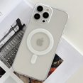 thumbnail image 1 of Funda de lujo con revestimiento magnético transparente para cargador inalámbrico Magsafe para iPhone 14 13 12 11 Pro Max X XR XS 7 8 Plus, funda de silicona Deng Xun unisex, 1 of 2