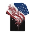 thumbnail image 3 of 4th of July Shirts Women V Neck Button Tops Henley Tunic T Shirts 2026 Summer Short Sleeve Tees, 3 of 4