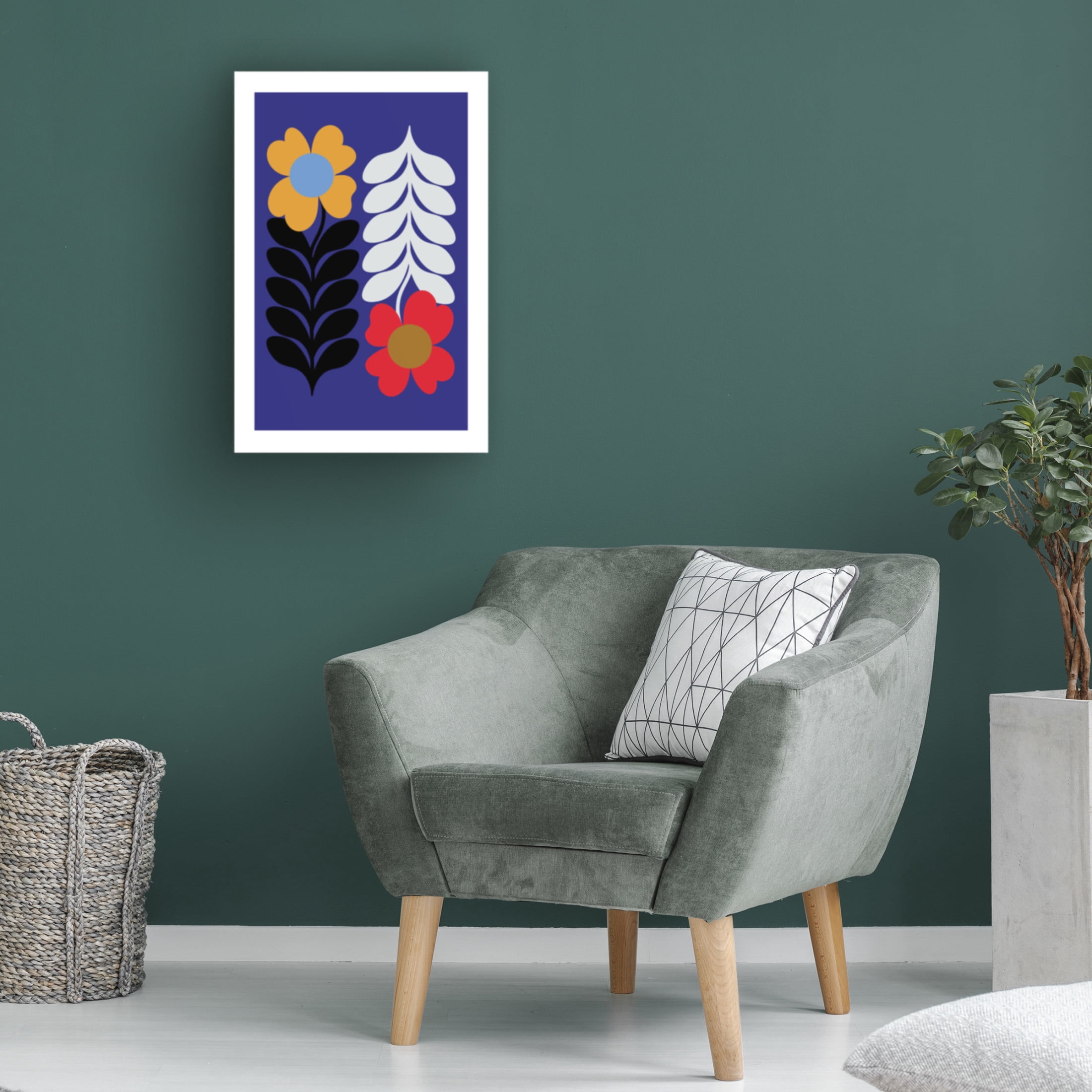 Trademark Fine Art Frances Collett Flowers Blue Canvas Wall Art