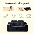 thumbnail image 4 of 71" High Backrest Sofa for Small Spaces, Compressed Corduroy Couch with Deep Seating for Living Room, Bedroom, Dark Grey, 4 of 6