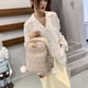thumbnail image 2 of Bolsa Mochila Oxford para mujer, mochila grande con cremallera, mochila de viaje grande a la moda (blanco), 2 of 7