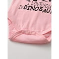 thumbnail image 4 of Infant Baby Girl Clothes Long Sleeve Letter Romper Hooded Cartoon Pattern Pants Outfits Set Pink 0-3 Months, 4 of 6