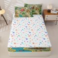 thumbnail image 4 of Erosebridal Wild Camping Zipper Twin Comforter Sets with Fitted Sheet and 2 Pillowcases,Animal Outdoor Print Zipper Bedding Set For Boys,Colorful Stars Reversible,4-Piece, 4 of 7