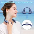 thumbnail image 2 of Ventilador de cuello sin aspas, 2022 Recargable y ventilador de cuello ajustable de tamaño con correa de silicona cómoda, 5 velocidades, 3600 mah, aspecto elegante, ventilador USB portátil para Wo, 2 of 3
