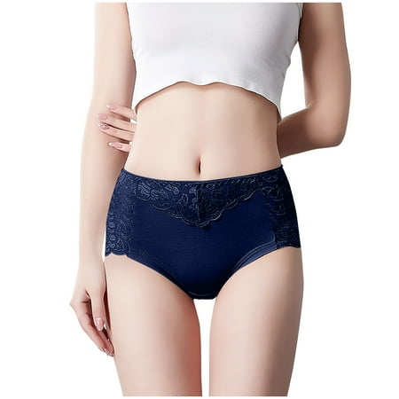 

ZHUASHUM Women High Waist Panties Lace Floral Briefs
