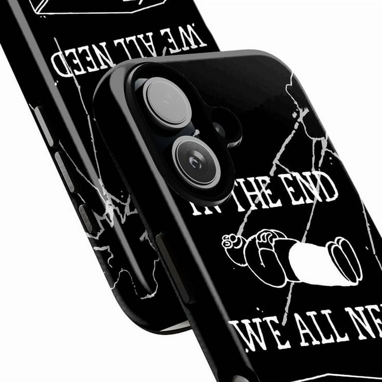 Dark Humor Coffin iPhone Case, In the End We All Need a Case Quote with  Skeleton Art Phone Cover for iPhone 16 15 14 13 12 11 Pro Max