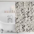 thumbnail image 3 of Black Grey Botanical Shower Curtain, Waterproof Shower Curtains for Bathroom, Rustic Country Spring Floral Summer Leaf Washable Fabric Bathtub Curtain Set Bath Decor with 12 Hooks 72"x78", 3 of 8
