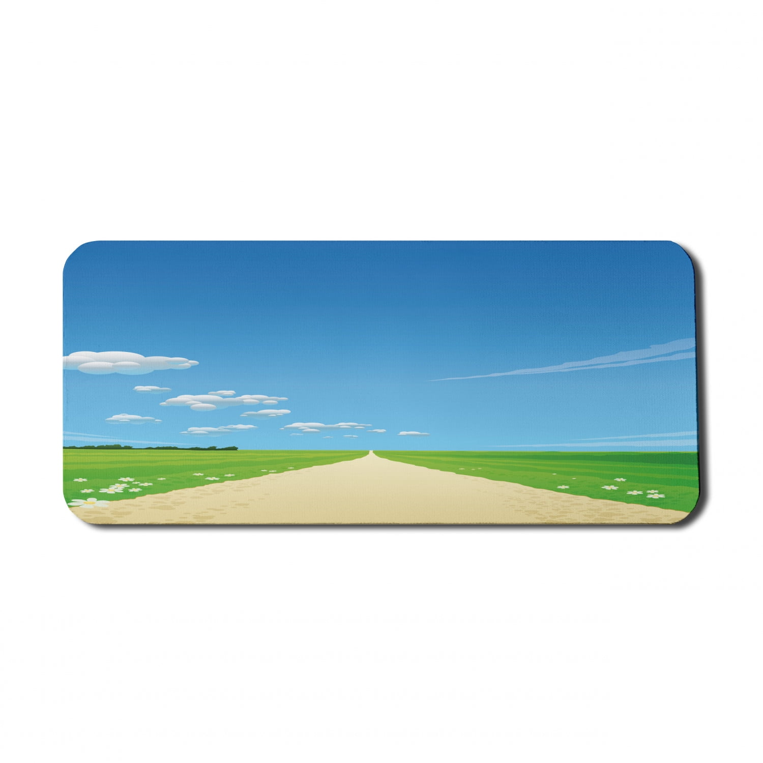 Nature Computer Mouse Pad, Path Road Background with Open Sunny Sky ...