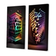 thumbnail image 3 of Designart "Luminous Dimensions - A Multidimensional Journey I" Modern Geometric Wall Art Set Of 2 - Modern Black Wall Decor Set Of 2, 3 of 6