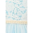 thumbnail image 2 of Flower Girl Dress Detachable Pearl Belt & Tulle Skirt for Little Girl Blue 2 MBK.351, 2 of 3
