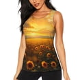 thumbnail image 2 of Uemuo Sunflower Sunset Rainfall Pattern Workout Tank Tops for Women Breathable Moisture-wicking tank top Sleeveless Running Loose Fit Yoga Tops Active Shirts Sports Gym Exercise, 2 of 9
