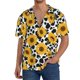 thumbnail image 1 of Fotbe Cow Print Sunflower Camisa Estampada de Manga Corta para Hombre, Casual de Verano, Estilo Playero, Sin Arrugas-Small, 1 of 5