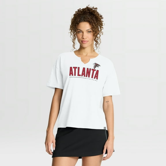 Women's Fanatics White Atlanta Falcons Redzone Slub Boxy T-Shirt