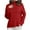Red, variant on Jalioing Mock Neck Sweaters for Women Casual Fashion Long Sleeve Sweater Shirts Solid Color Basic Loose Pullover Tops