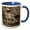 Blue/White, variant on 3drose, Snow Leopard, Threatened Species, Native to Central and South Asia, 11oz Two-tone Green Mug