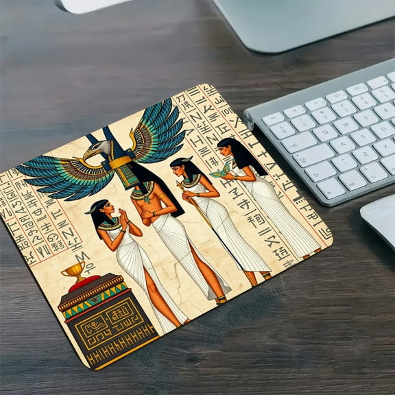 RKSupls Ancient Egyptian God Horus Diatom Mud Mouse Pad, Personalized Hard Desk Mat with Non-Slip Base, Fast Drying Washable Premium Mousepad for Gaming and Office,30*25cm