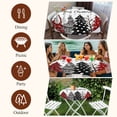 thumbnail image 6 of Red Black Christmas Tree Round Tablecloth 36-44 Inch Round Fitted Table Cloth with Elastic Edge, Xmas Tree Snowflake Waterproof Table Cover Protector for Outdoor Picnic Party Dining, 6 of 6