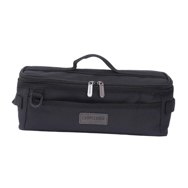 Bolsa de almacenamiento para herramientas de camping, bolsa de transporte, portátil, multiusos, compacta, para estacas de tienda. Negro