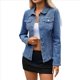 thumbnail image 1 of Chaqueta Vaquera Básica de Larga con Botones y Bolsillos para Mujer. Azul S, 1 of 10
