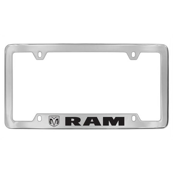 Dodge Ram Chrome Plated Metal Bottom Engraved License Plate Frame Holder