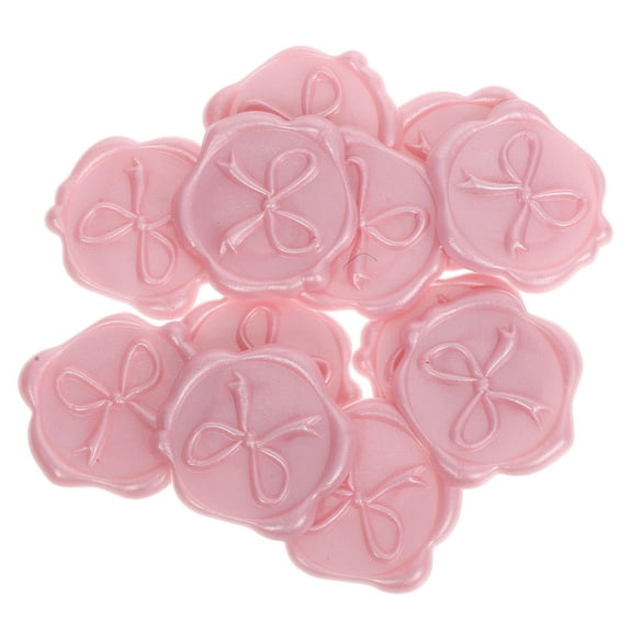 LOLIPPYY 12Pcs Embossed Pink Wax Seal Stickers with 3D Bow Design for Craft Envelope Seals